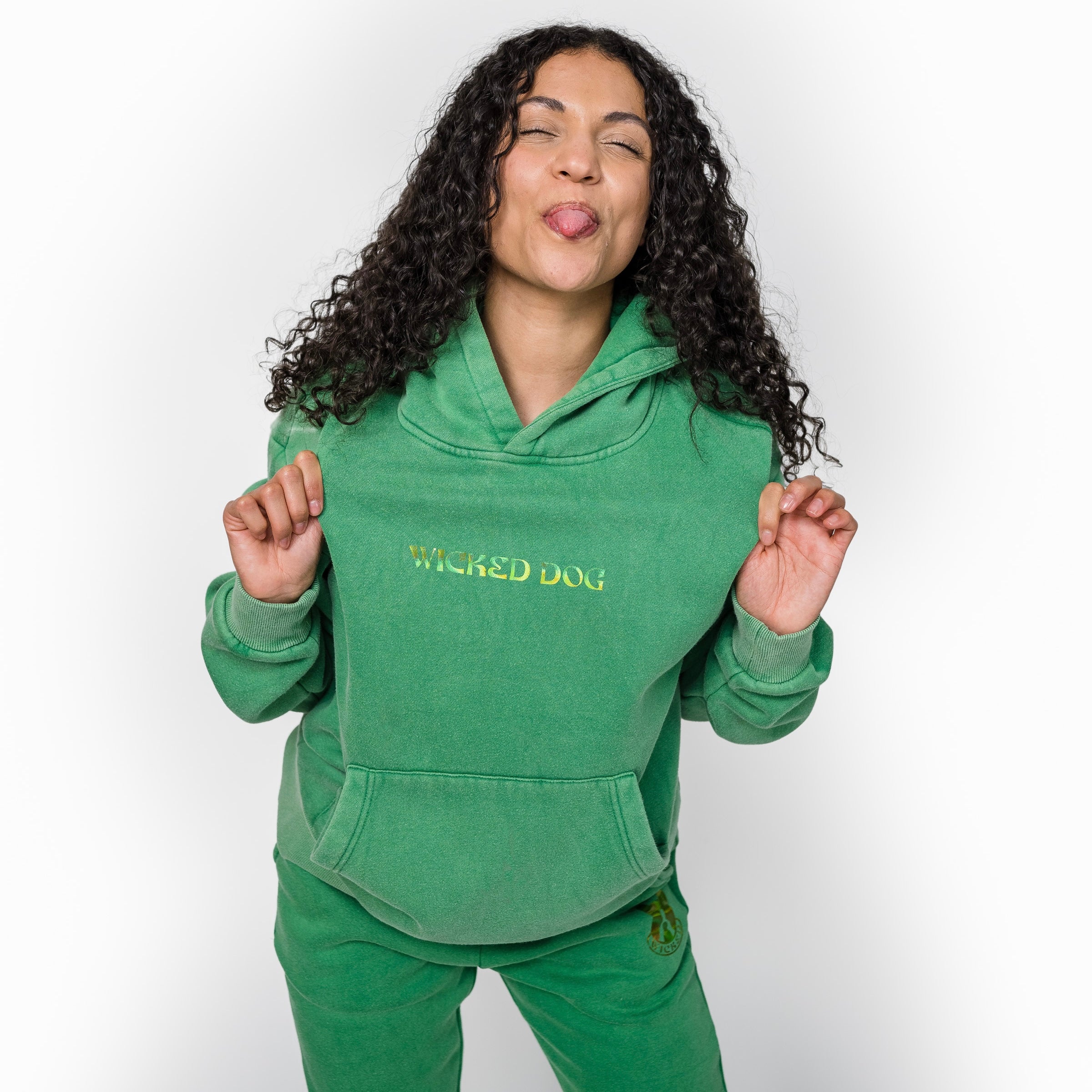 Green Acid Wash Hoodie