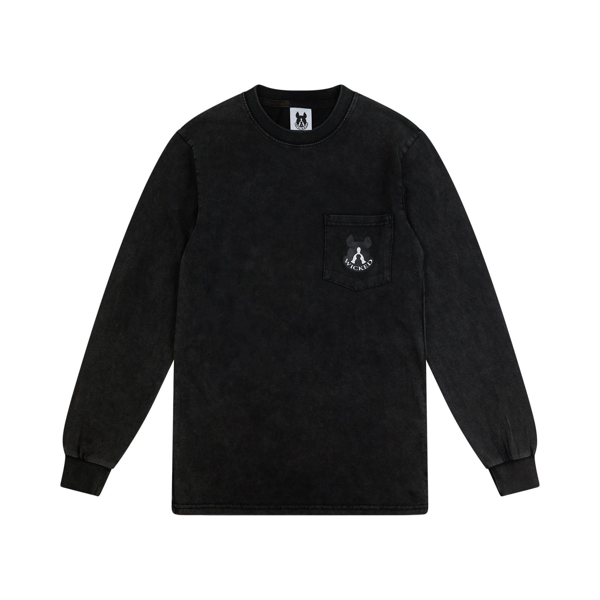 Women's Long Sleeve Acid Wash Pocket Tee
