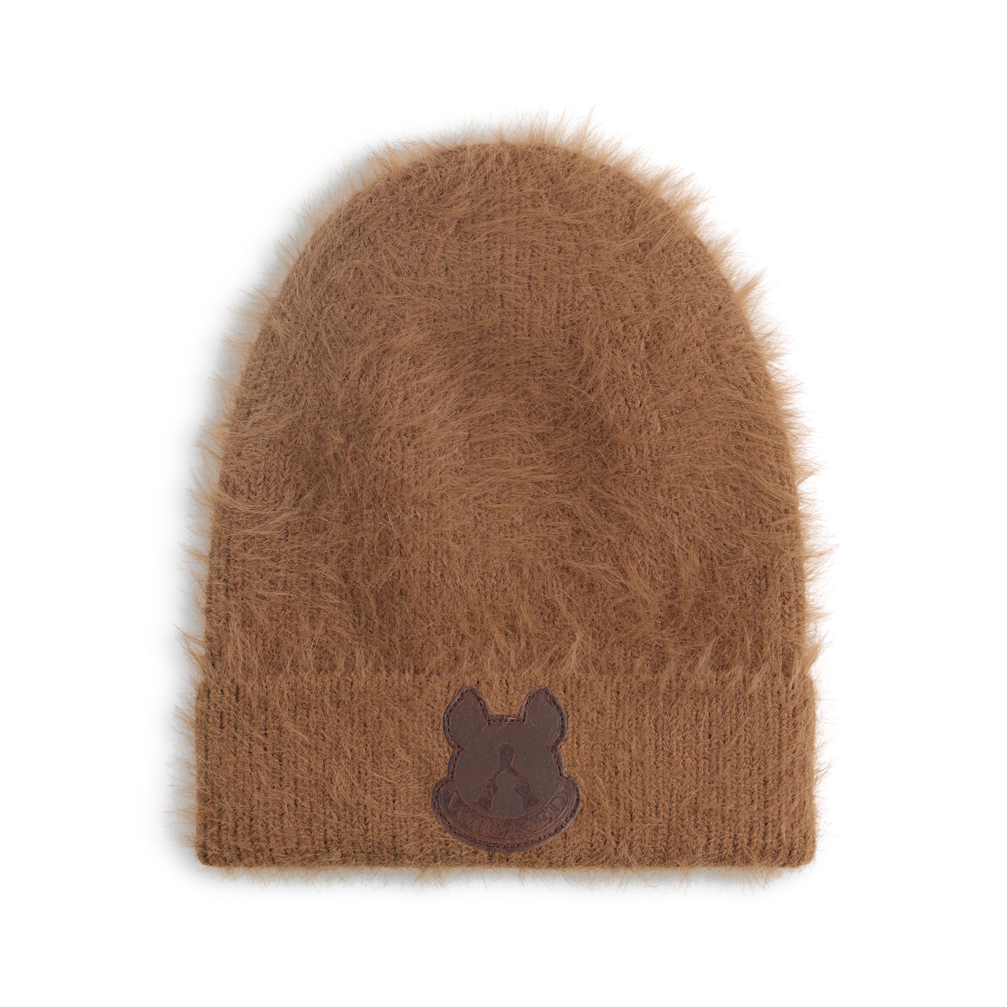 Fuzzy Beanie Leather Patch
