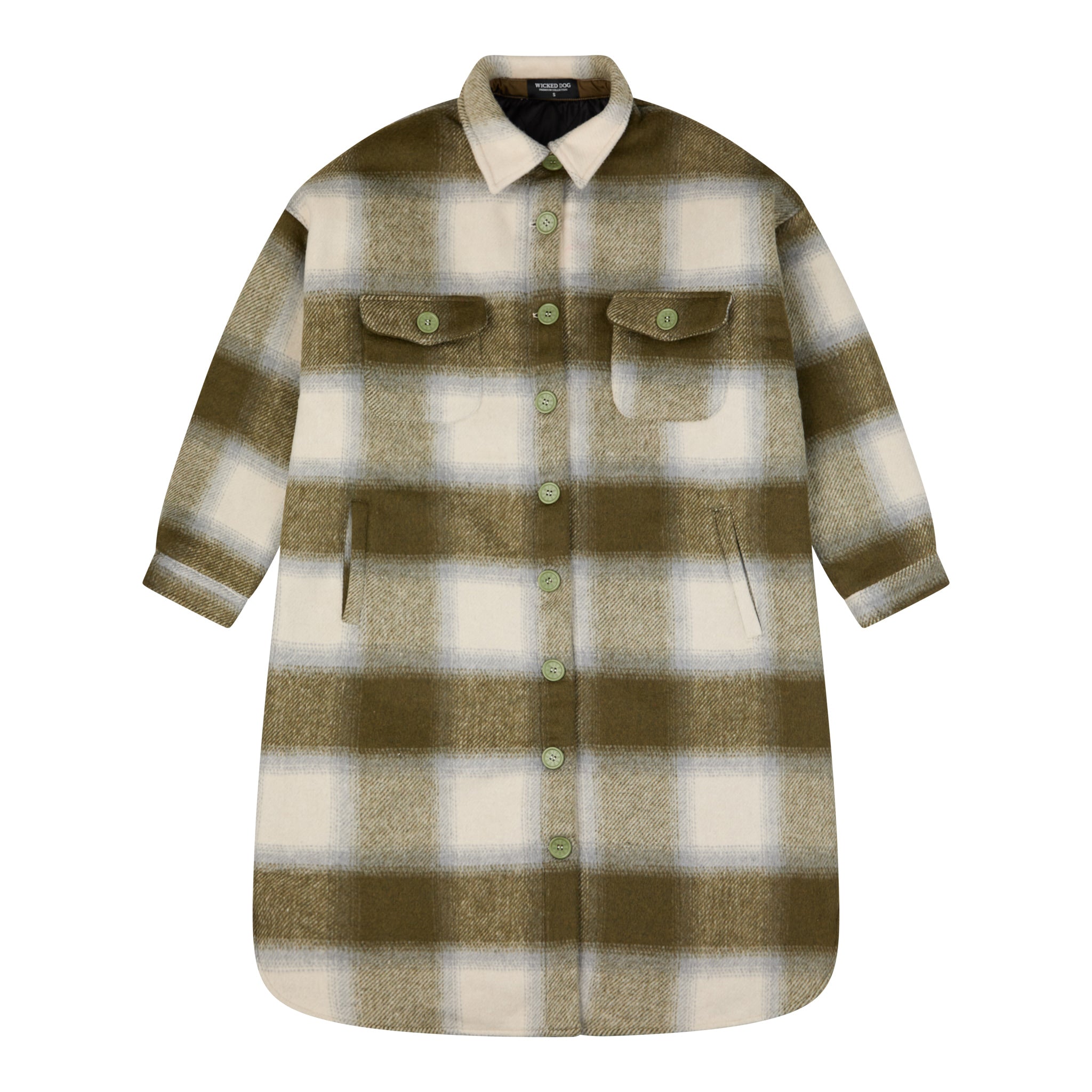 Grid Wool Oversized Overcoat