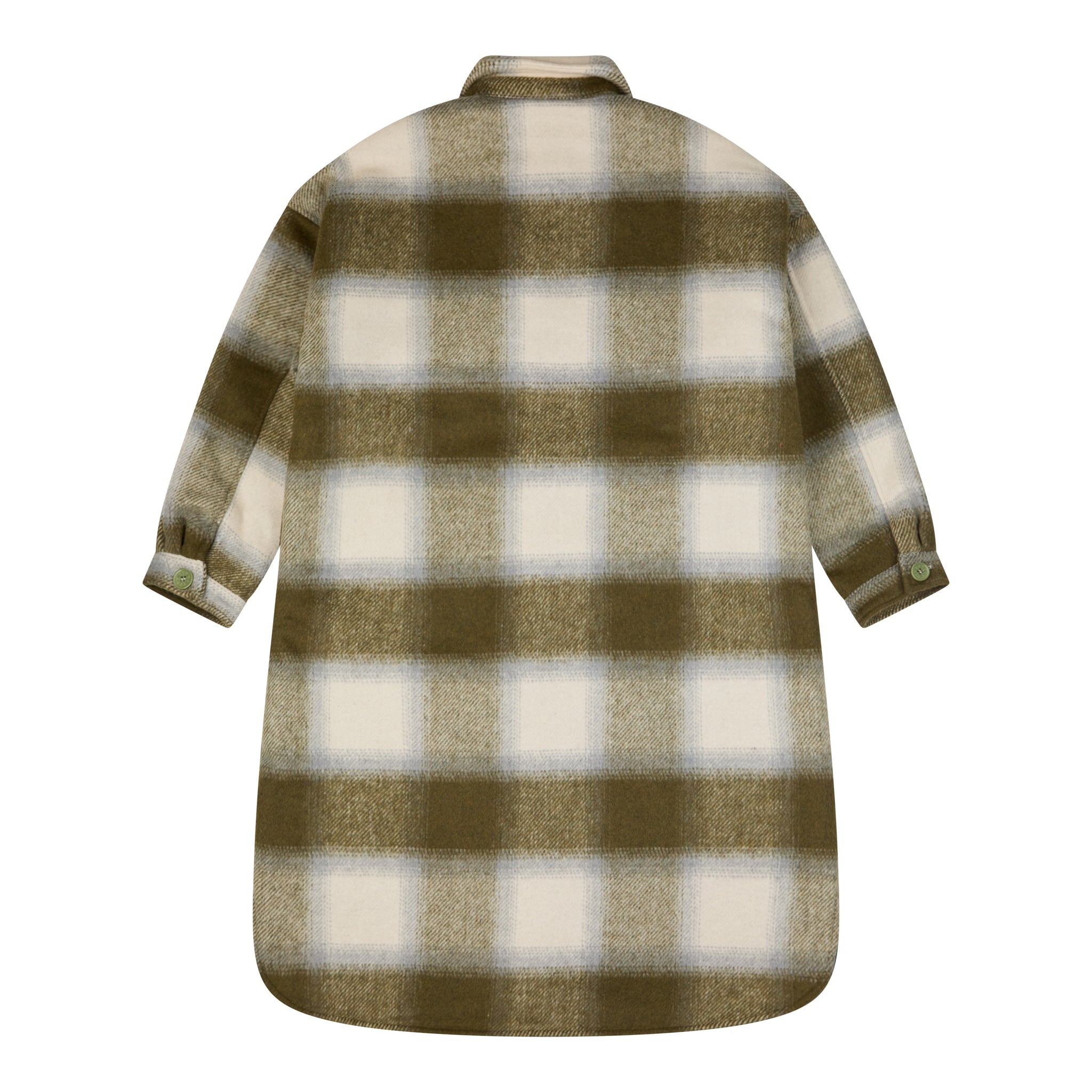 Grid Wool Oversized Overcoat