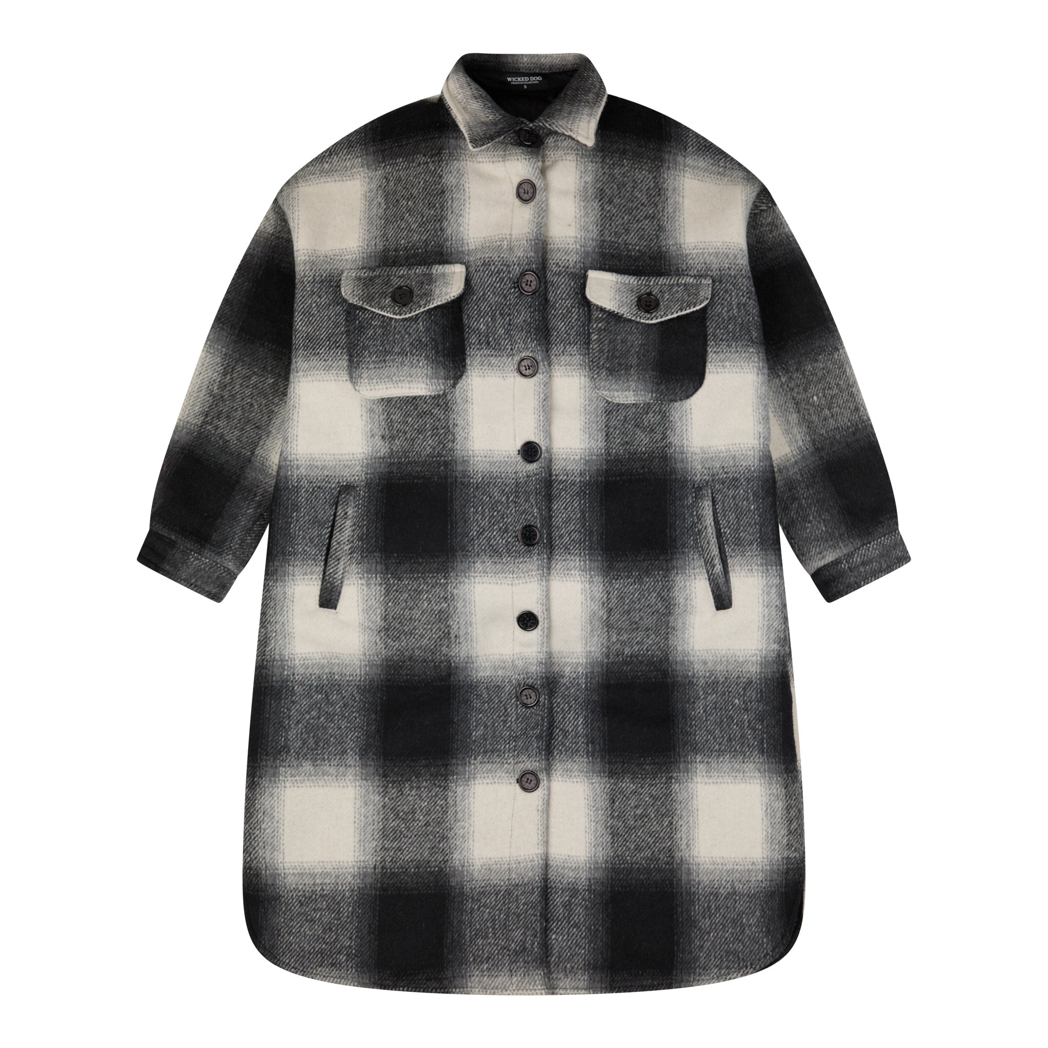 Grid Wool Oversized Overcoat