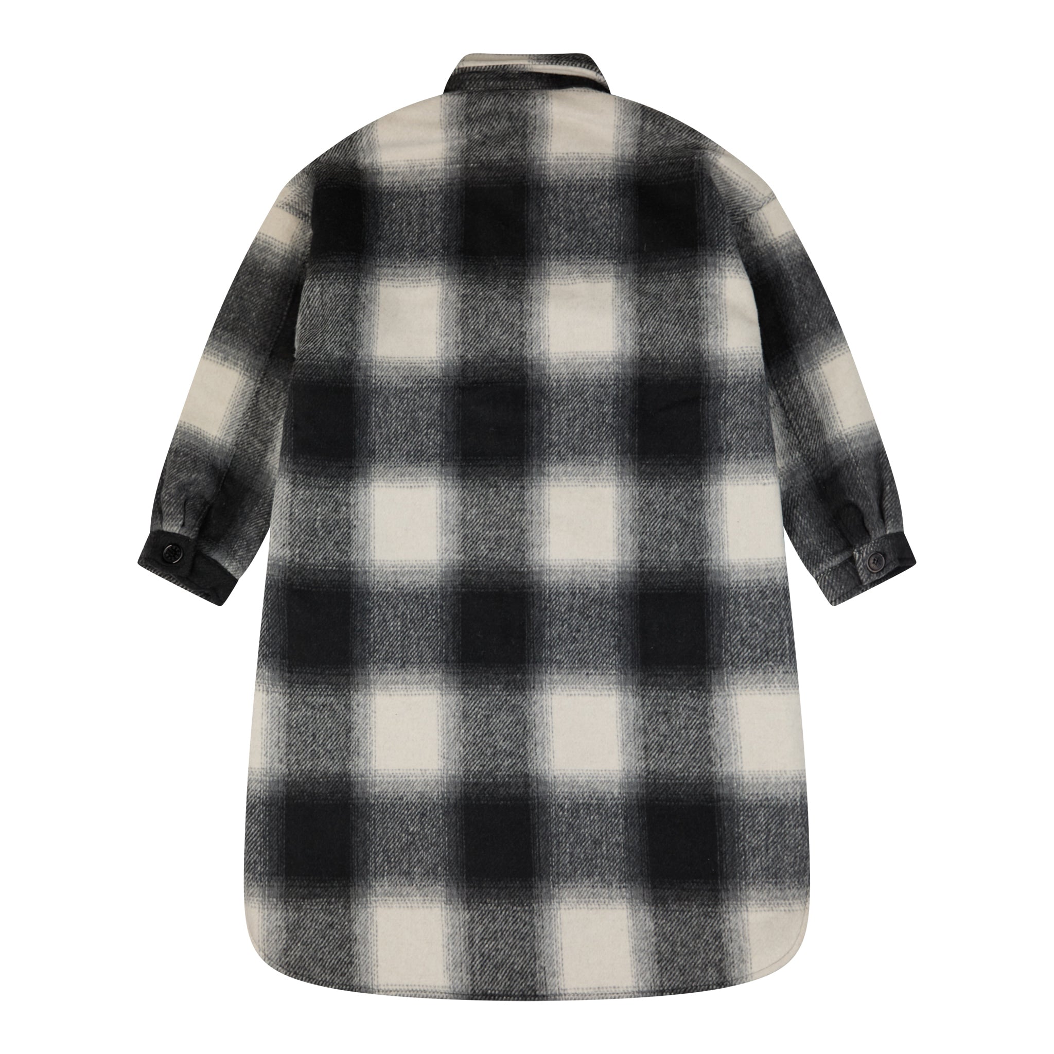 Grid Wool Oversized Overcoat