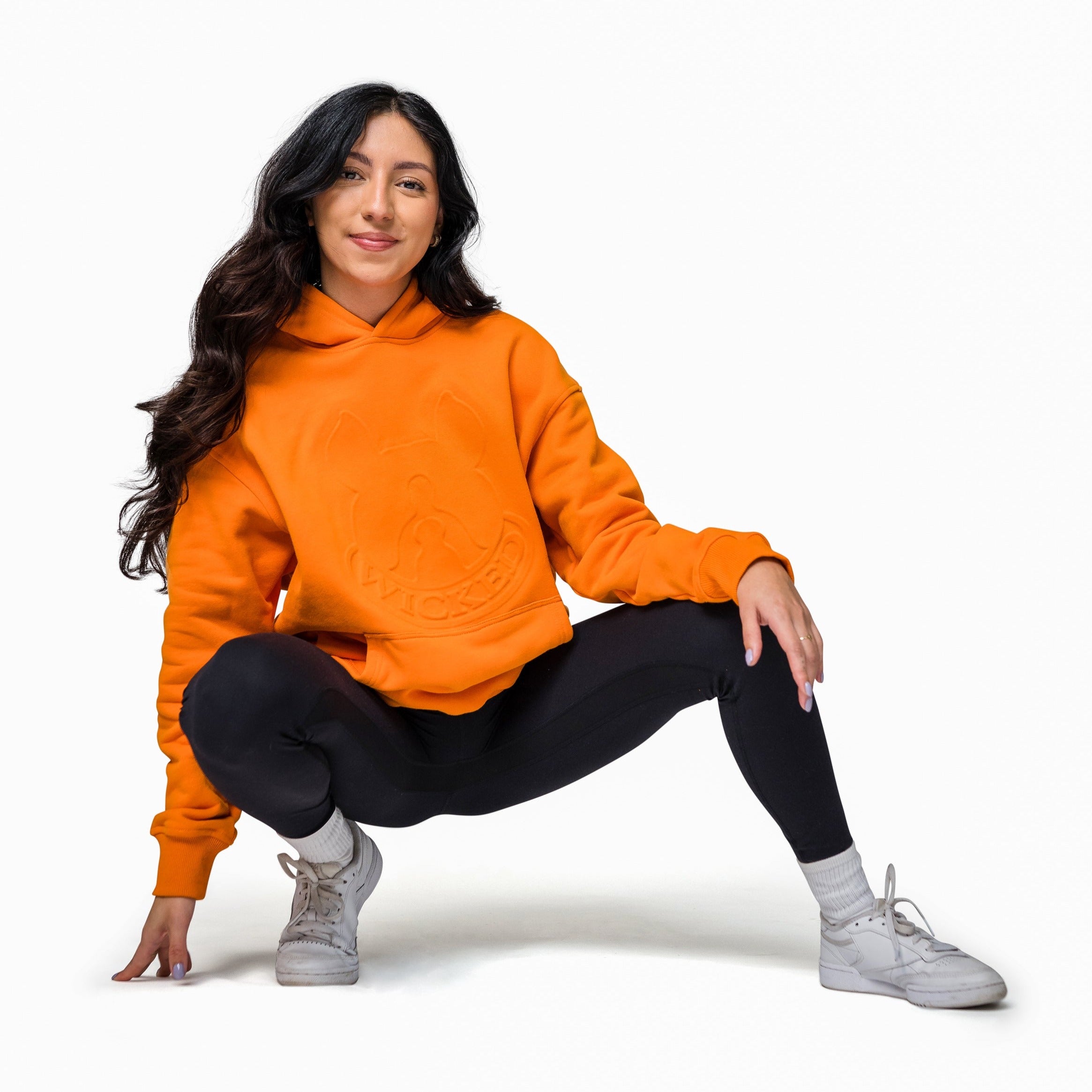 Orange Embossed Hoodie