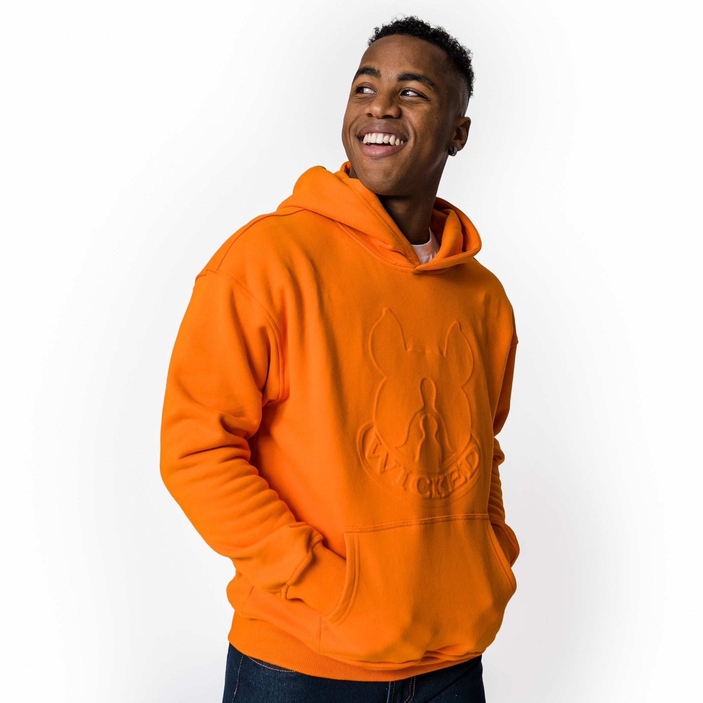 Orange Embossed Hoodie
