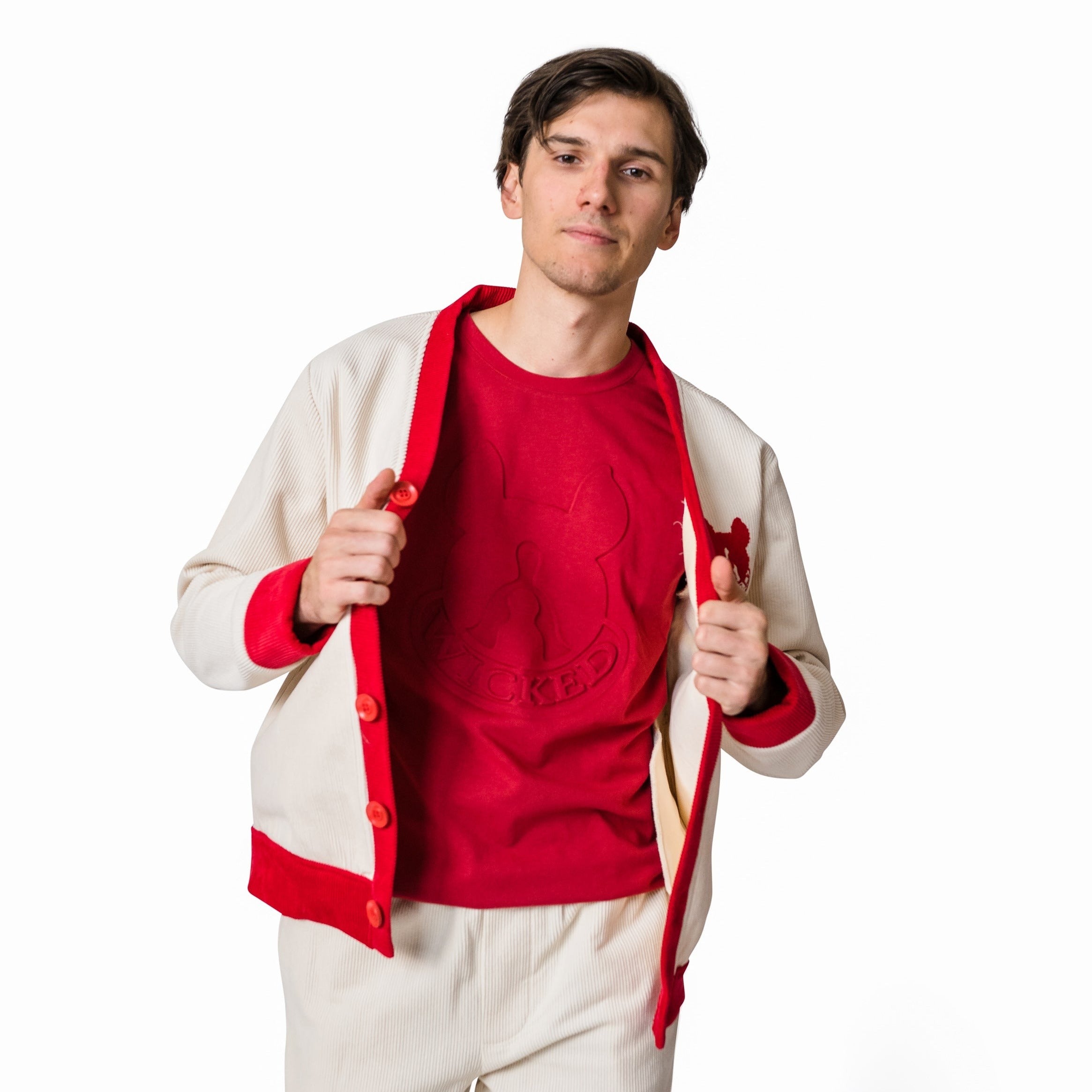 Crimson & Cream Corduroy Cardigan