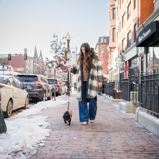 Grid Wool Oversized Overcoat