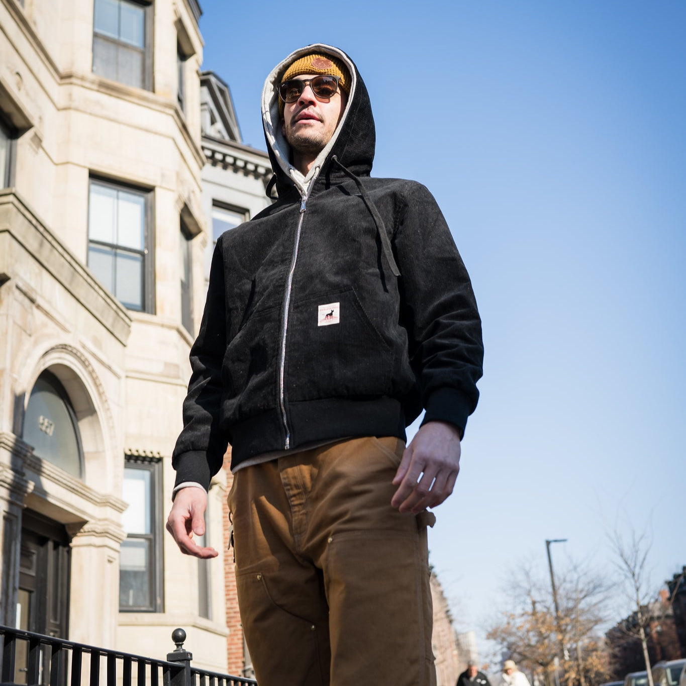 Retro Corduroy Zip-Up Hoodie