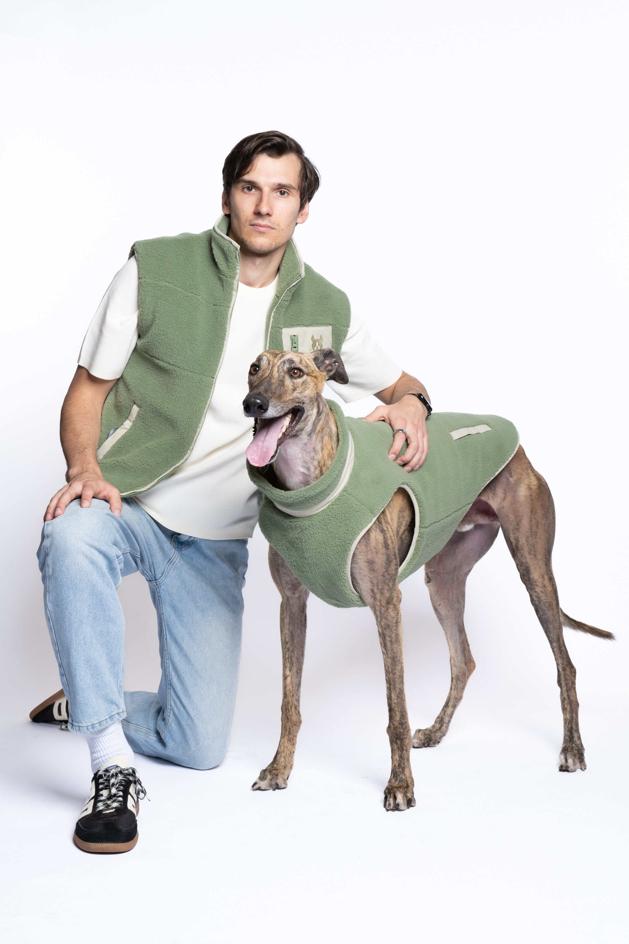 Monochrome Sherpa Dog Vest