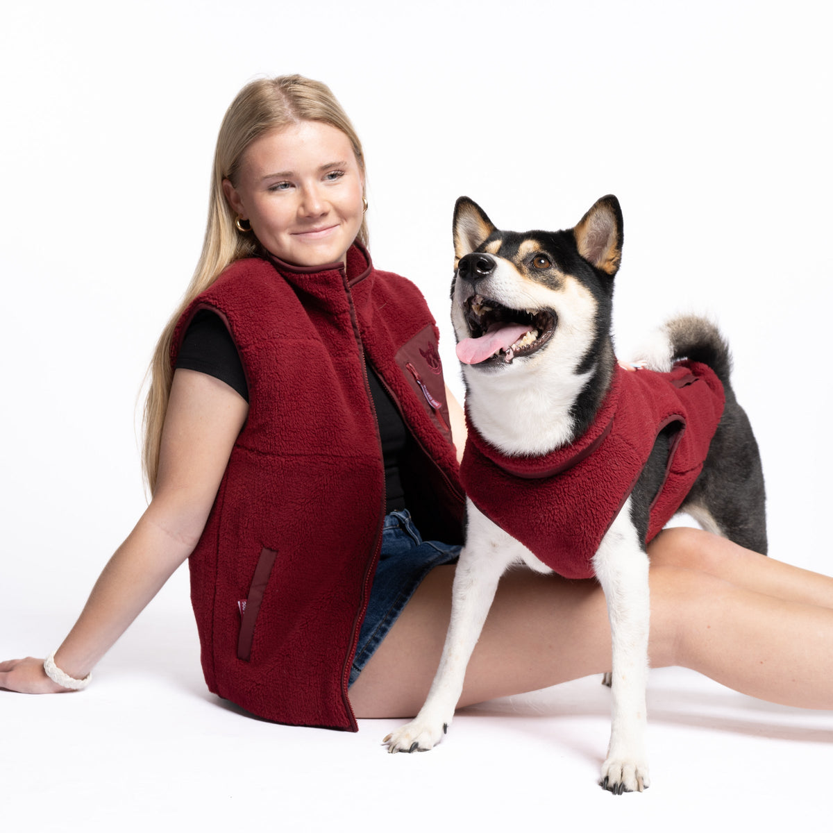 Monochrome Sherpa Dog Vest