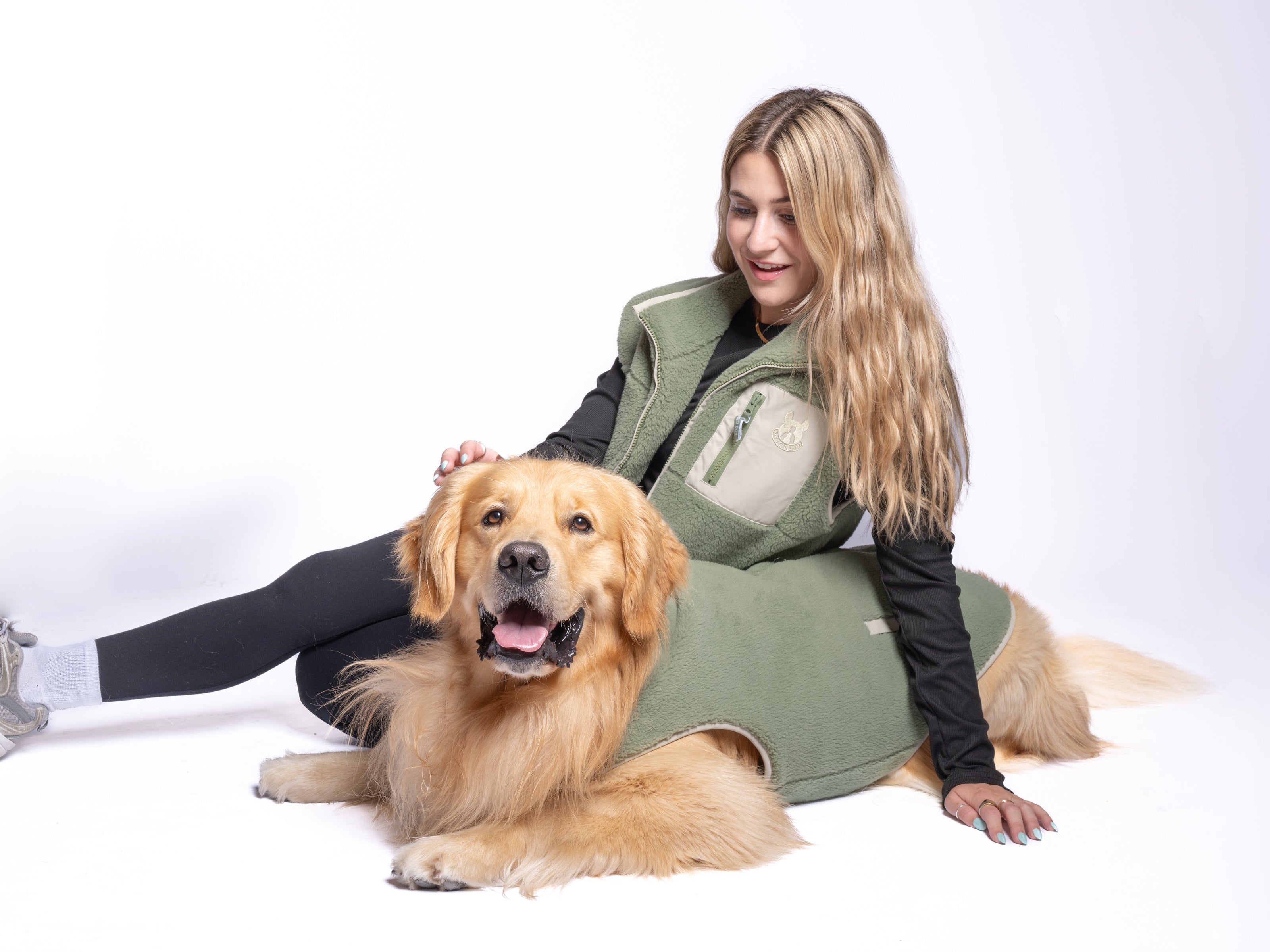 Monochrome Sherpa Dog Vest