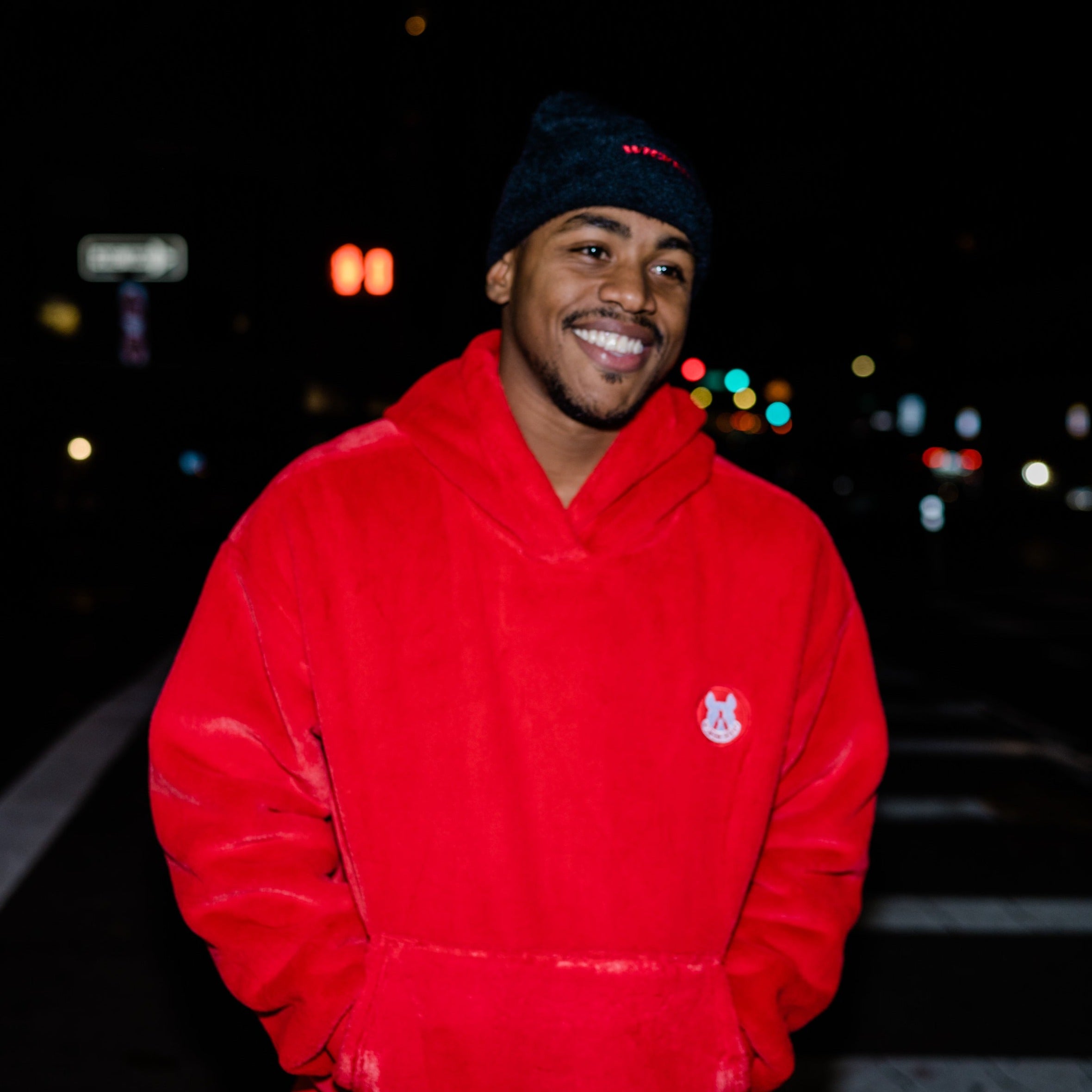 Fiery Red Furry Hoodie