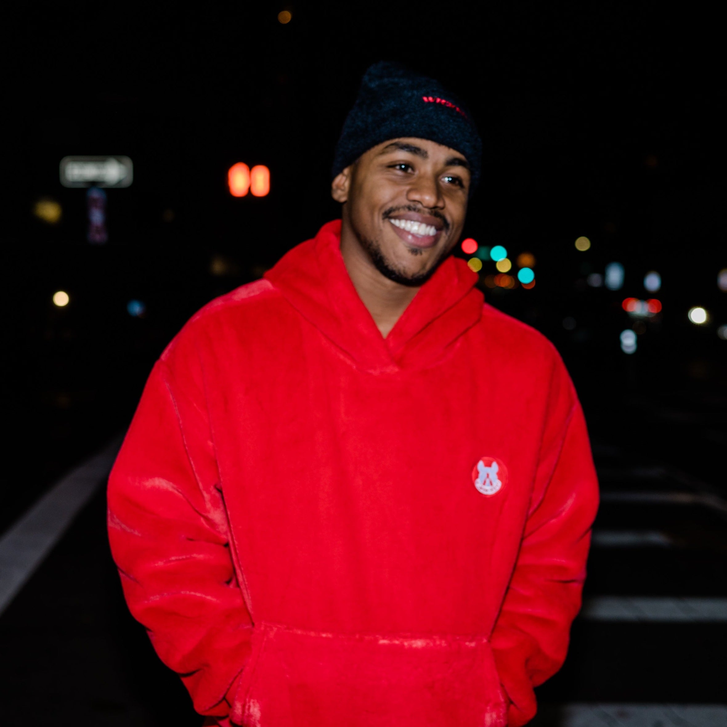 Fiery Red Furry Jogger