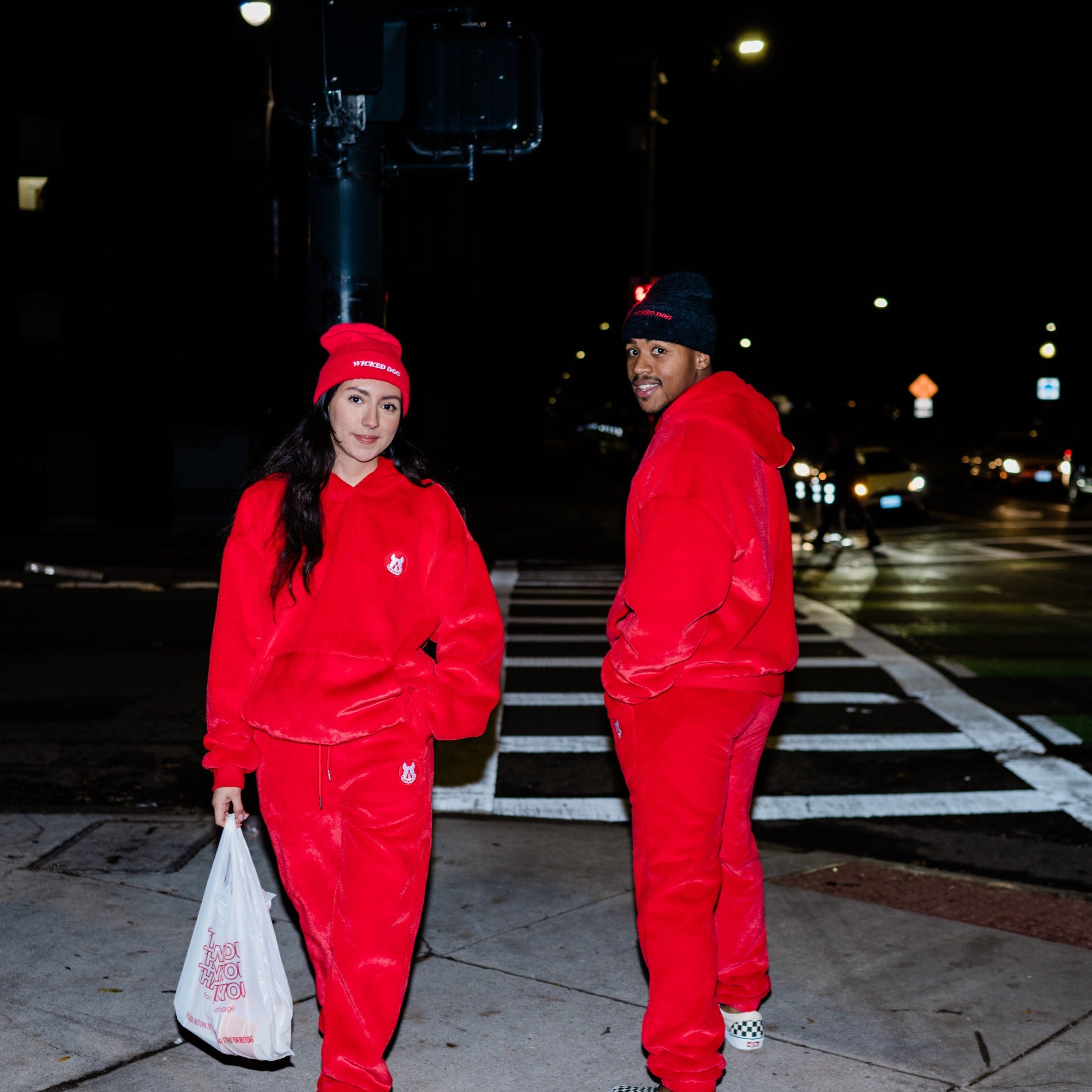 Fiery Red Furry Hoodie