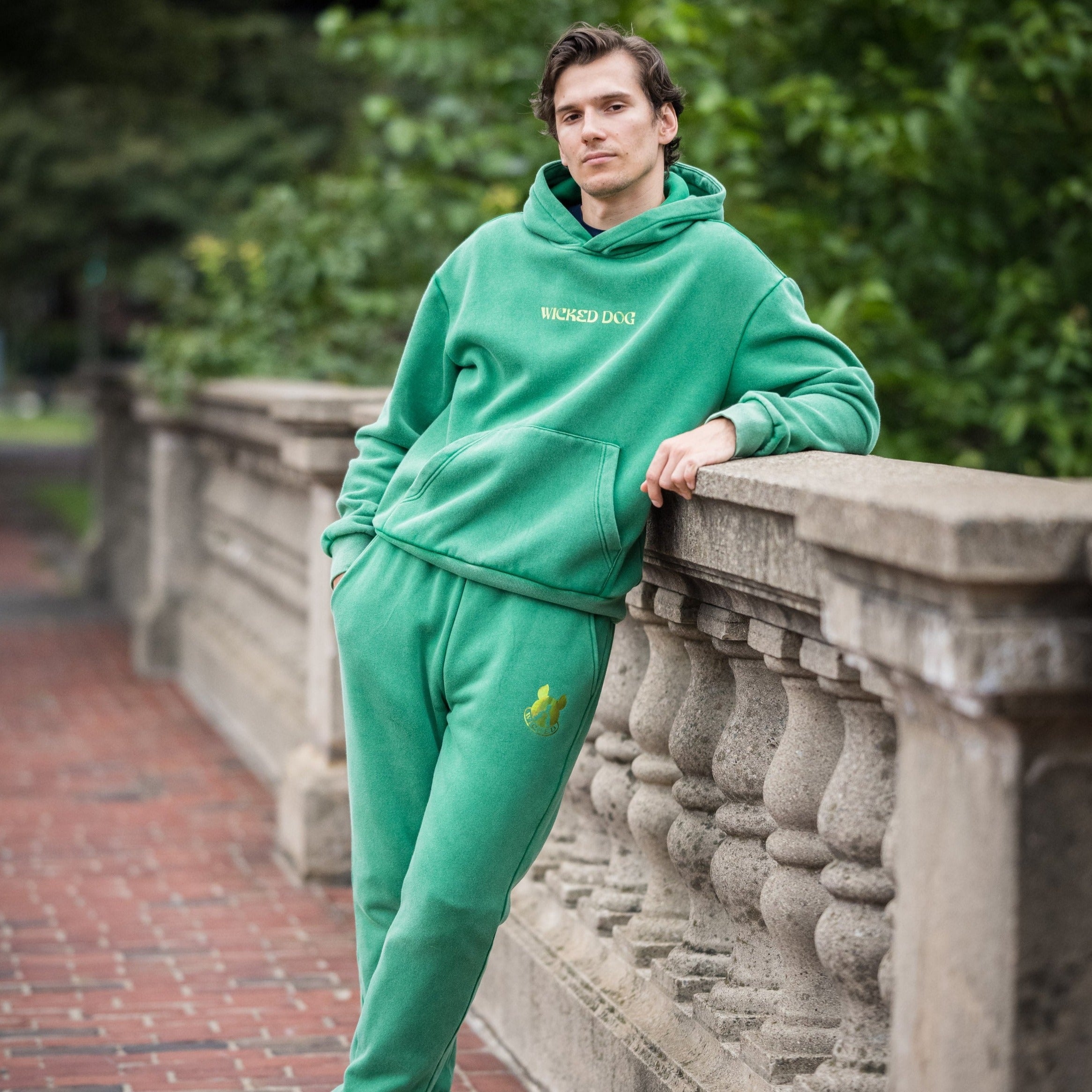 Green Acid Wash Hoodie