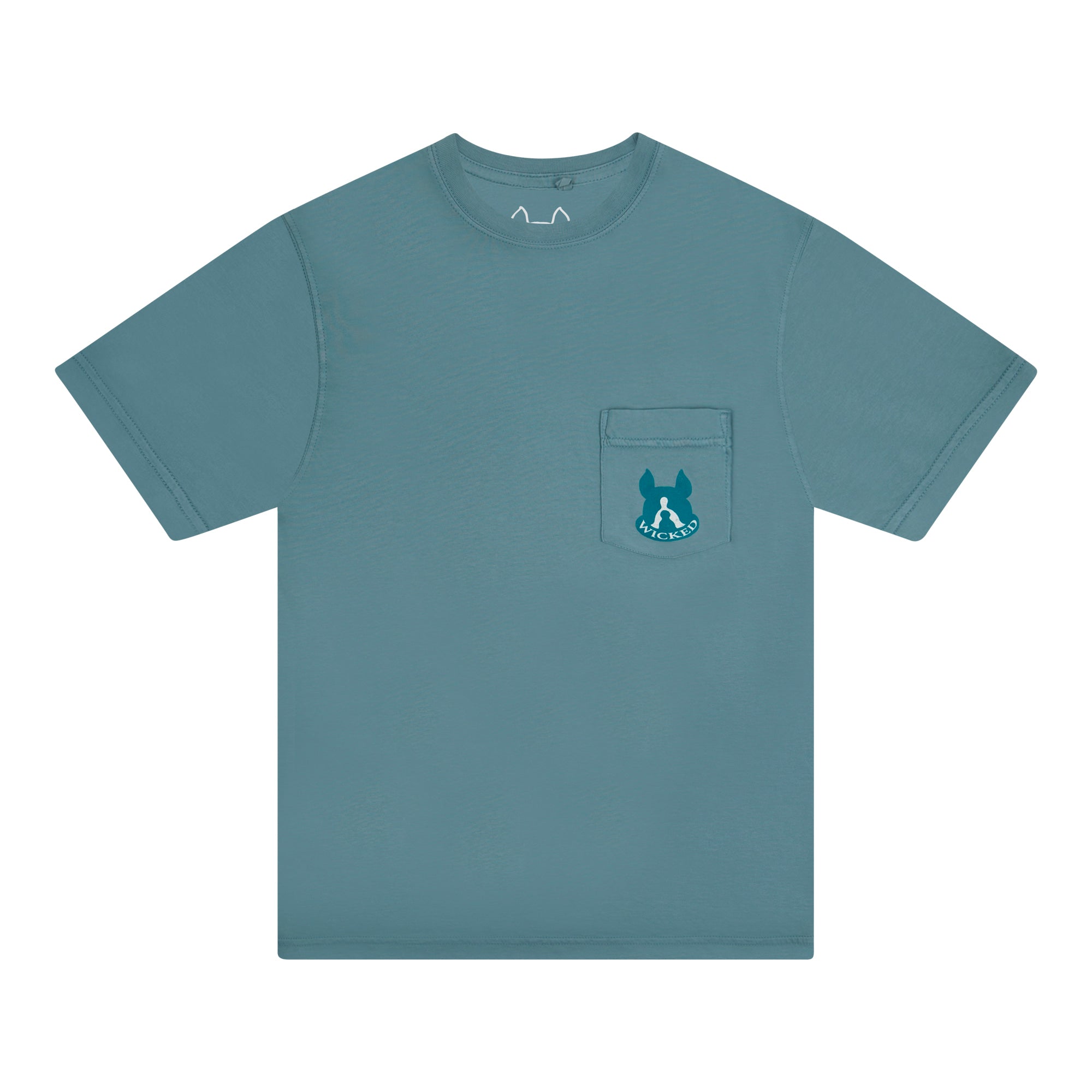 Faded Teal Logo Pocket-T