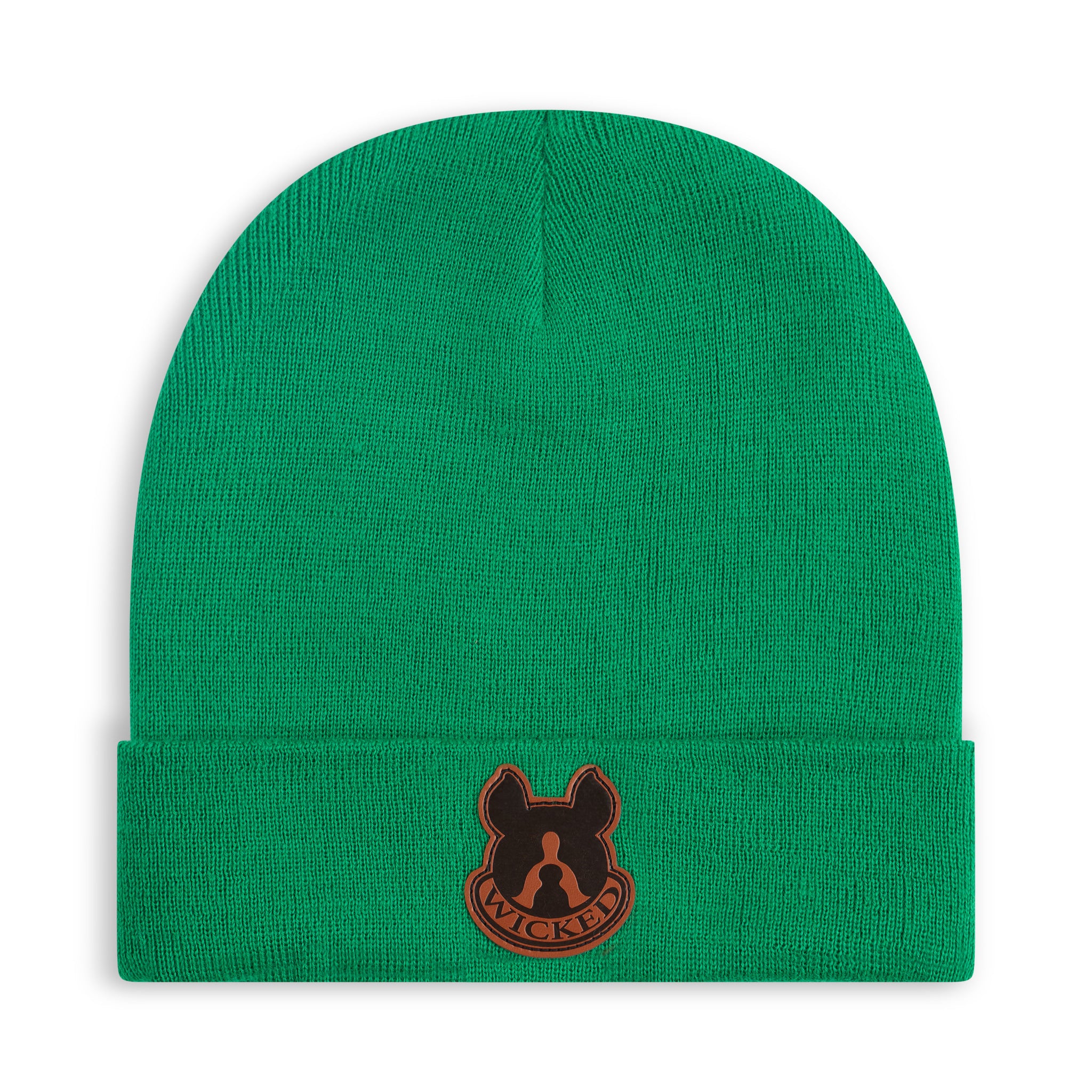 Knit Beanie Leather Patch