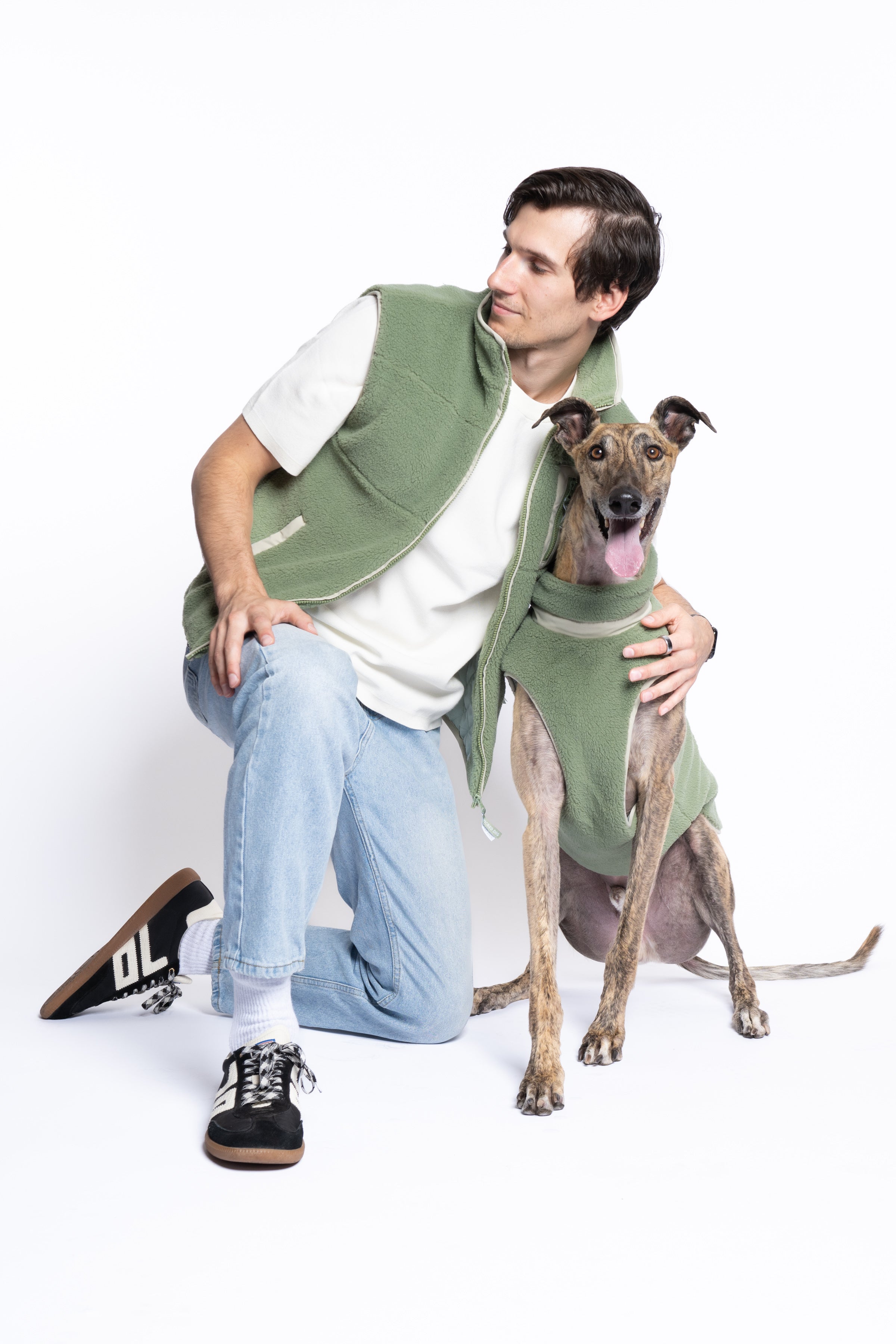Monochrome Sherpa Dog Vest
